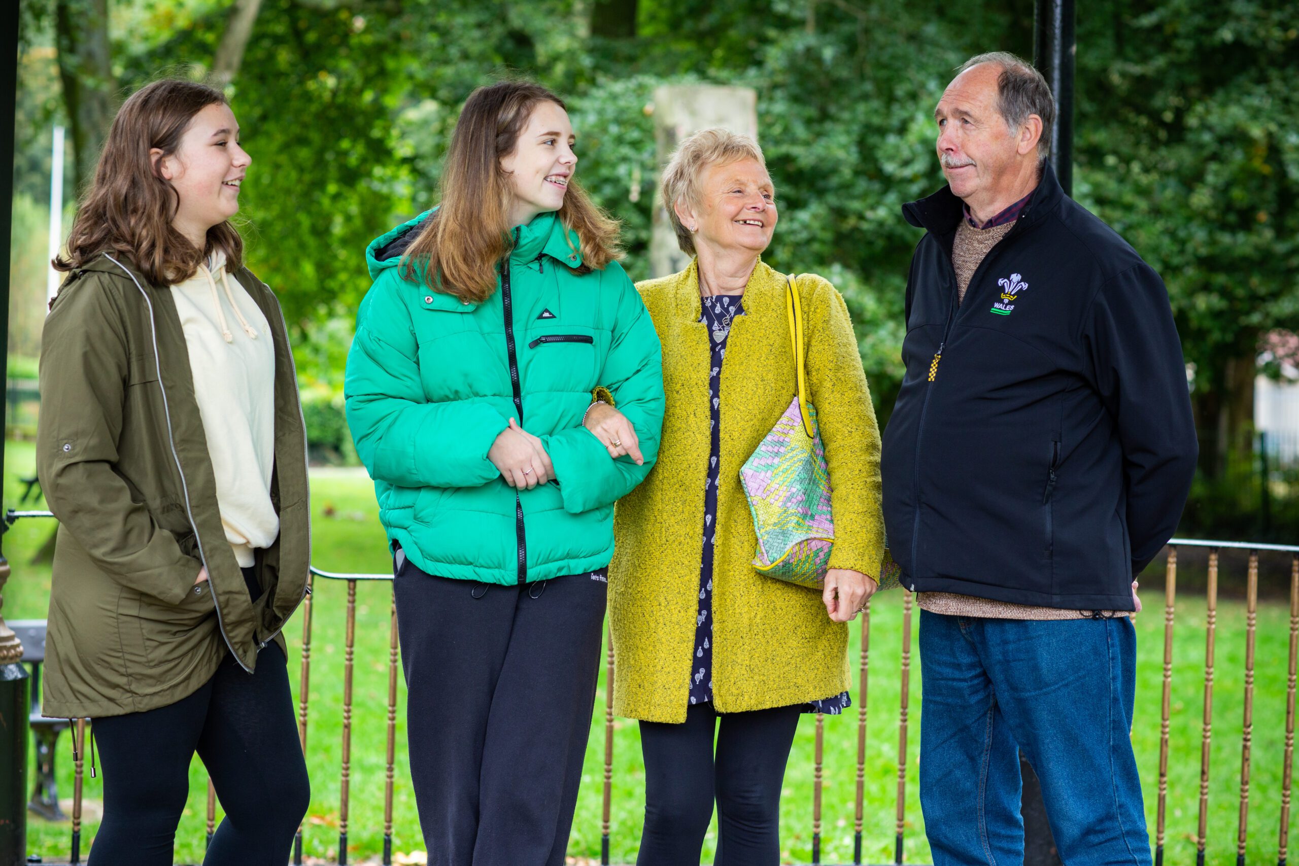 Foster family at park