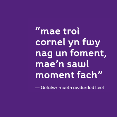 mae troi cornel yn fwy nag un foment mae'n sawl moment fach